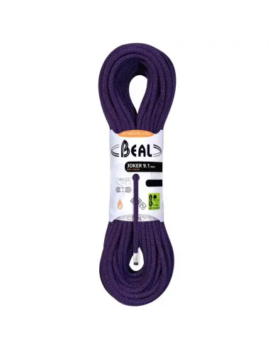 Lina wspinaczkowa Beal Joker Unicore 9,1mm Dry Cover Purple 50m