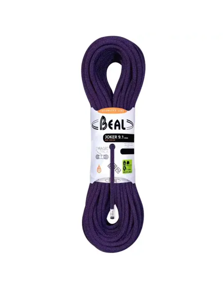 Lina wspinaczkowa Beal Joker Unicore 9,1mm Dry Cover Purple 50m