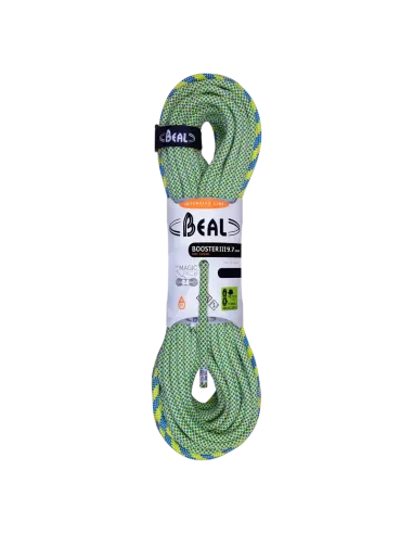 Climbing rope Beal Booster 9,7mm Dry Cover Green 60m