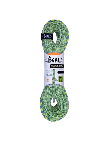 Climbing rope Beal Booster 9,7mm Dry Cover Green 60m
