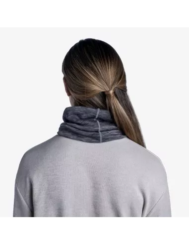 Scarf Buff Merino Heavyweight Fog Grey Multi Stripes