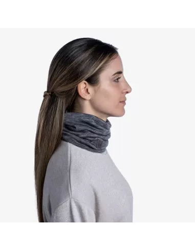 Scarf Buff Merino Heavyweight Fog Grey Multi Stripes