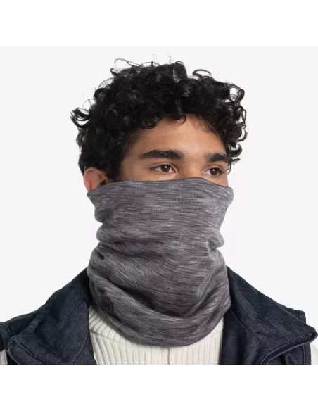 Scarf Buff Merino Heavyweight Fog Grey Multi Stripes Scarf Buff Merino Heavyweight Fog Grey Multi Stripes