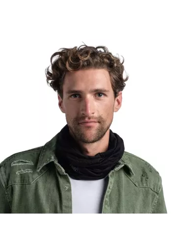 Scarf Buff Merino Lightweight Solid Black