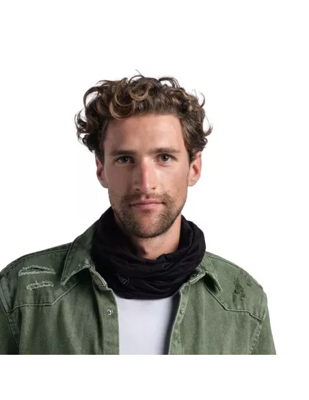 Scarf Buff Merino Lightweight Solid Black Scarf Buff Merino Lightweight Solid Black