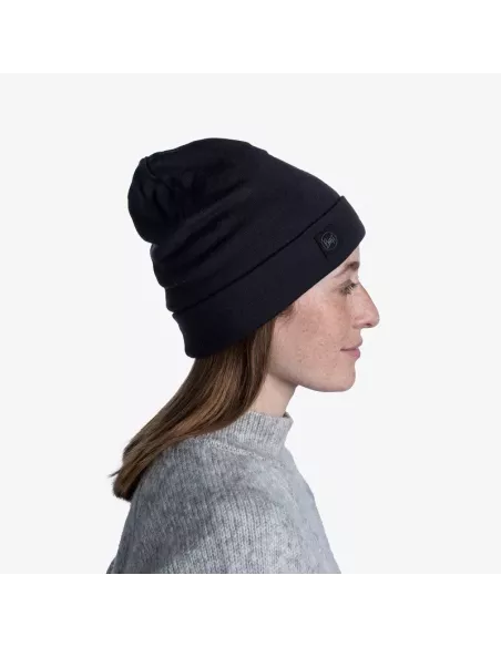 Cap Buff Merino Heavyweight Solid Black