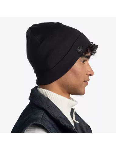 Cap Buff Merino Heavyweight Solid Black