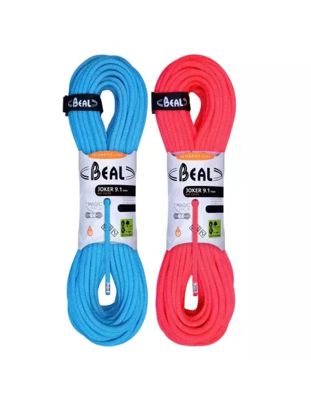 Climbing rope Beal Joker Unicore 9,1mm Dry Cover Orange 60m