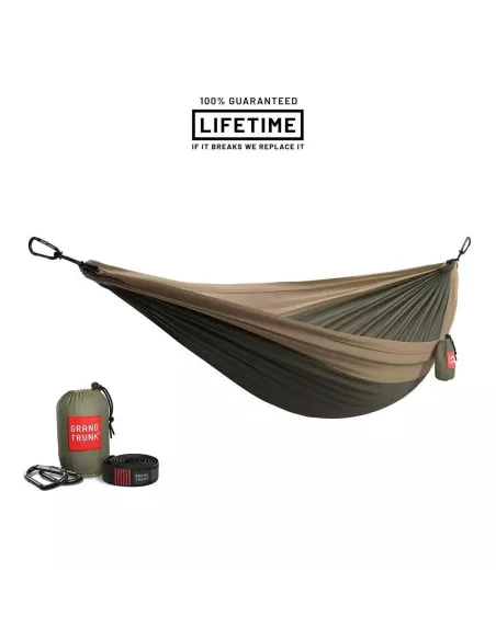 Hamak z taśmami Grand Trunk Double Deluxe Hammock w/Straps Khaki