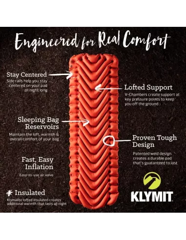 Sleeping Pad Klymit Insulated Static V Orange