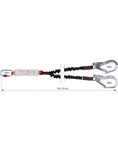 Lonża Camp Shock Absorber Rewind Double Alu MGO 175cm