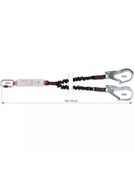 Lonża Camp Shock Absorber Rewind Double Alu MGO 175cm