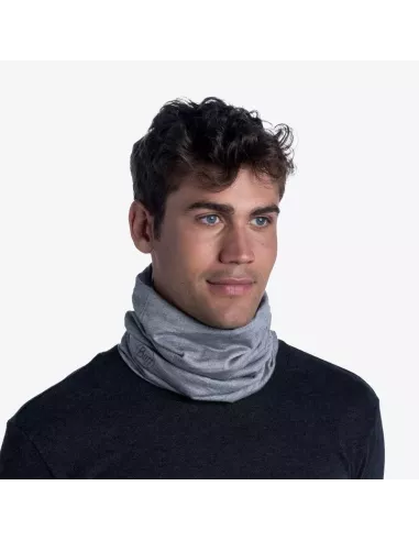 Scarf Buff Merino Lightweight Solid Light Grey