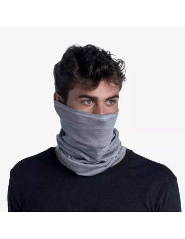 Scarf Buff Merino Lightweight Solid Light Grey