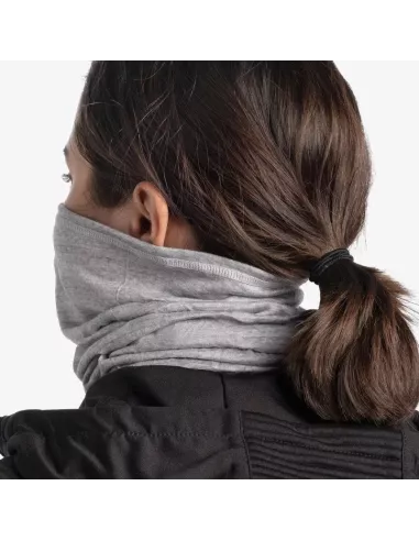 Scarf Buff Merino Lightweight Solid Light Grey