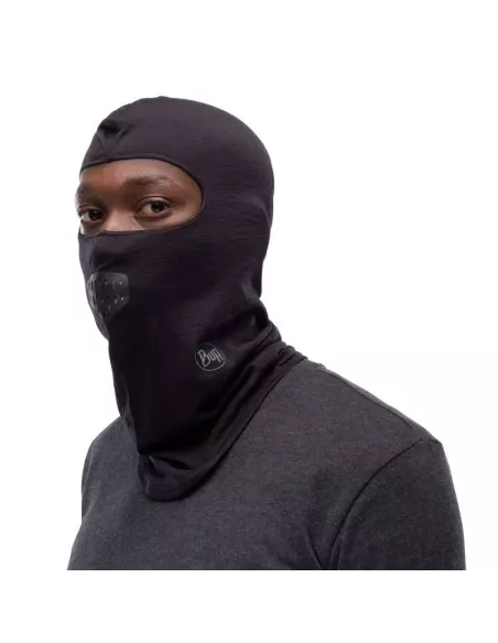 Balaclava Buff Lightweight Merino Wool Balaclava Solid Black