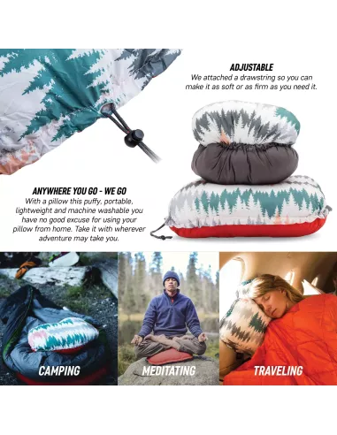 Poduszka Grand Trunk Puffy Adjustable Travel Pillow Slate Gray