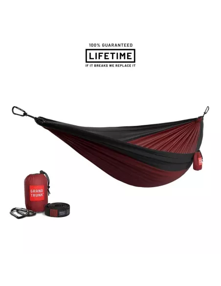 Hamak z taśmami Grand Trunk Double Deluxe Hammock w/Straps Crimson