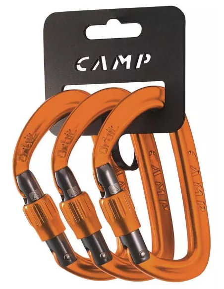 Karabinki wspinaczkowe Camp Orbit Lock Orange 3 szt.