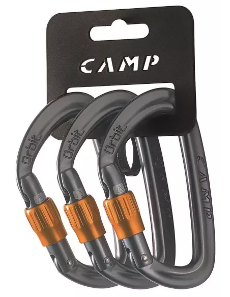 Climbing carabiners Camp Orbit Lock Gun metal 3 pcs.