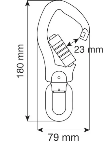 Lonża Camp Cable Adjuster Swivel Alu Hook 3Lock 5m