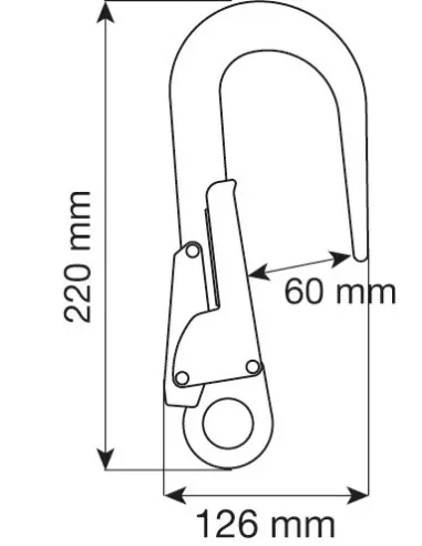 Industrial carabiner Camp Hook 60mm