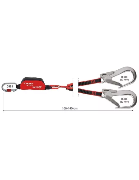 Lanyard Camp Retexo Rewind Double Alu MGO 135cm Lanyard Camp Retexo Rewind Double Alu MGO 135cm