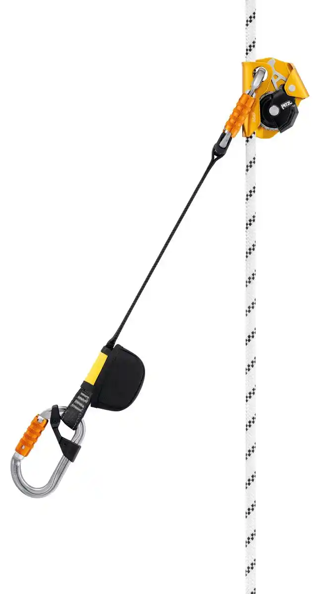 System asekuracji z użyciem Asap Sorber 40 i łącznika Petzl OK