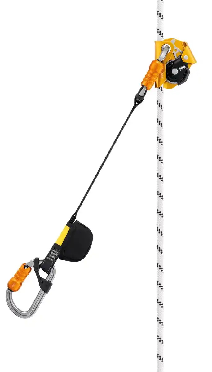 System asekuracji z użyciem Asap Sorber 40 i łącznika Petzl BmD